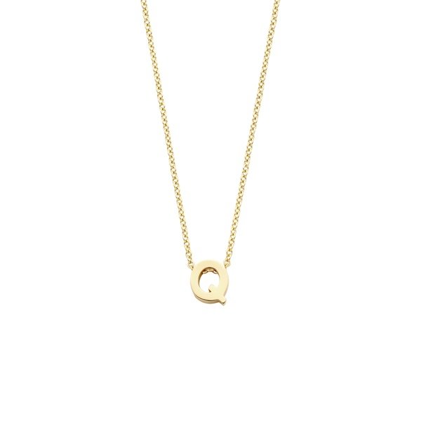 Blush Колие 14k, Буква Q