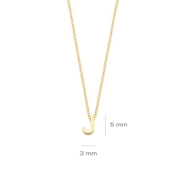 Blush Колие 14k, Буква J