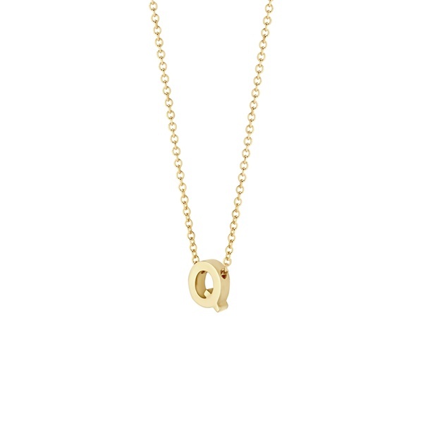 Blush Колие 14k, Буква Q