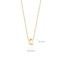 Blush Колие 14k, Буква Q