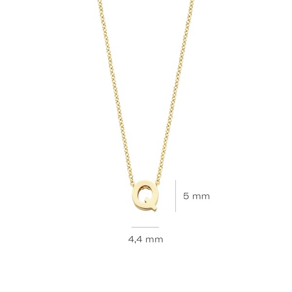 Blush Колие 14k, Буква Q