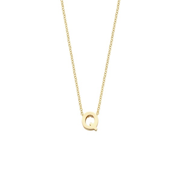 Blush Колие 14k, Буква Q