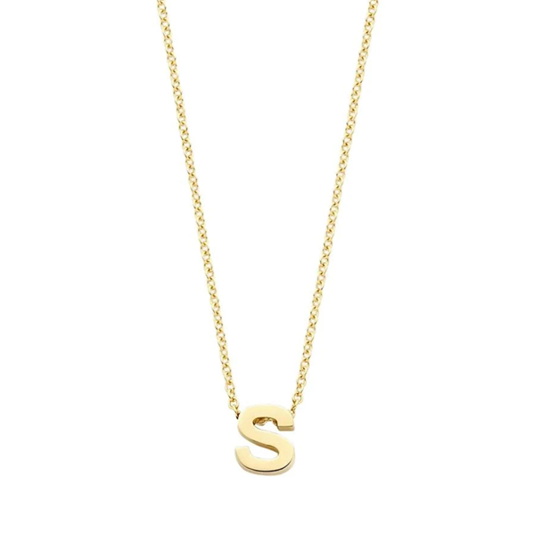 Blush Колие 14k, Буква S