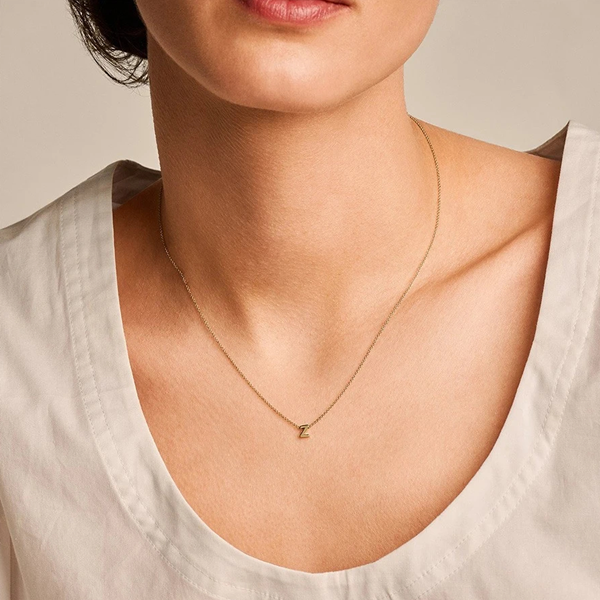 Blush Колие 14k, Буква Z