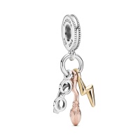 Harry Potter x Pandora Талисман висулка Очила, Нимбус 2000 & светкавица